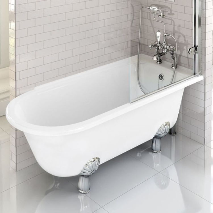 Burlington Hampton 150cm Showering Bath with Luxury Feet